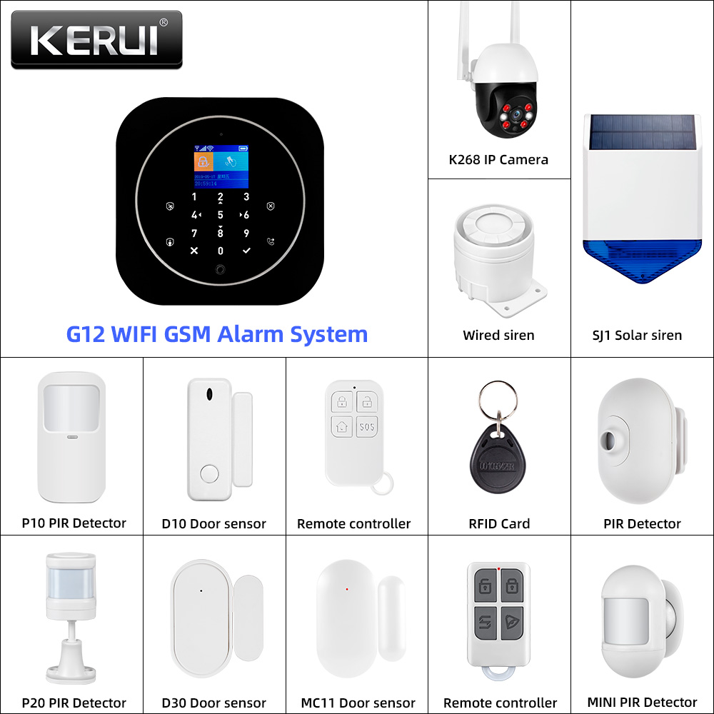 Home Security No Wifi - KERUI G12 2G Wifi ワイヤレスホーム警報システム DIY