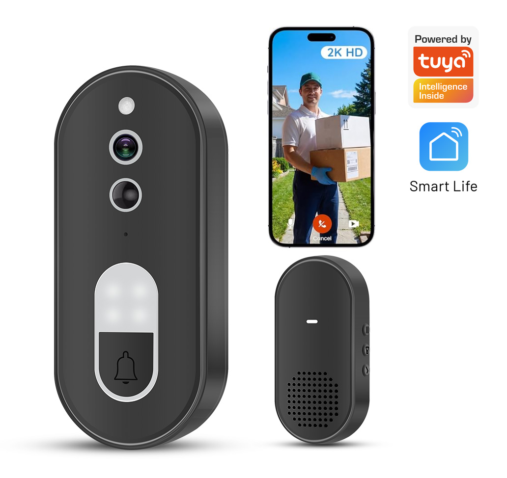 Home Security No Wifi - Tuya 1080P HD ワイヤレス WiFi ビデオドアベルスマートホームセキュリティカメラ双方向オーディオナイトビジョンモーション検出