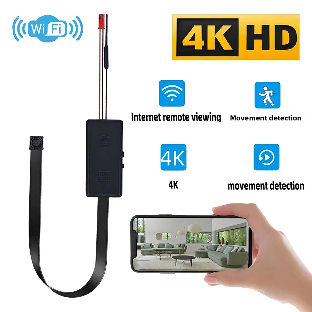 Hidden Camera Clock - 4K HD新型ミニWiFiカメラ、遠隔視聴、動体検知、ループ録画、ホームナニースタイルDIYワイヤレスカメラ対応