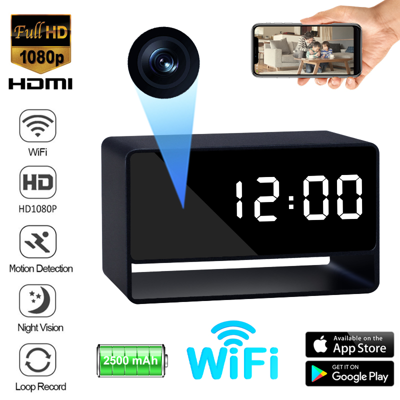 Hidden Camera Clock - 1080pデジタルカメラ,wifi,ミニナイトビジョン,暗視アプリ,wifi,リモートモニタリング,140度,ホームセキュリティ,ライブカメラ