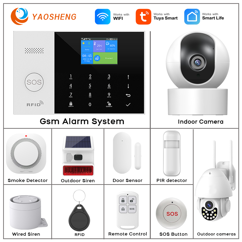 Home Security No Wifi - 4 グラム警報システムセキュリティホーム WIFI Alarme 住宅ワイヤレスホーム警報 Tuya