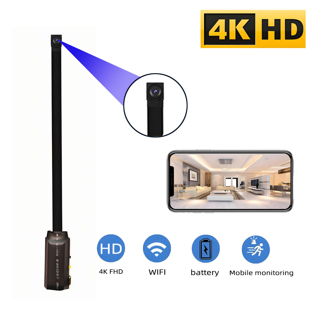 Hidden Camera Clock - 4K HDミニWiFiカメラ、遠隔視聴、動体検知対応、DIY小型ホームナニースタイルHDワイヤレスカメラ