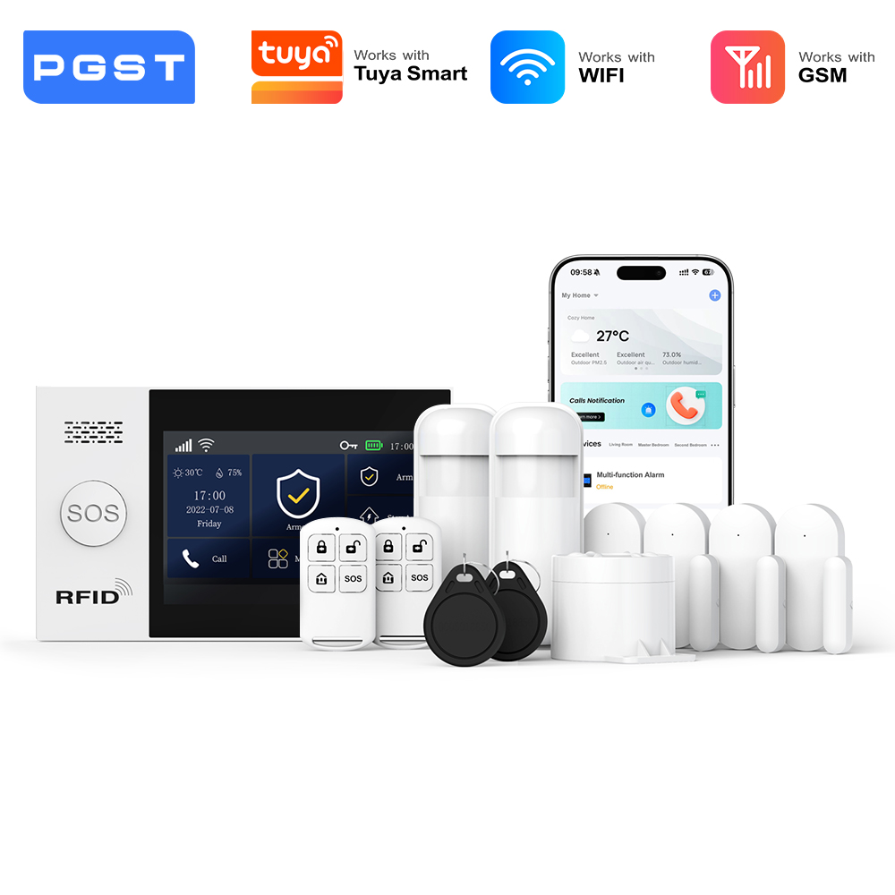 Home Security No Wifi - PGST 2G GSM WiFi 警報システムキット ワイヤレスホームセキュリティ保護システムセット