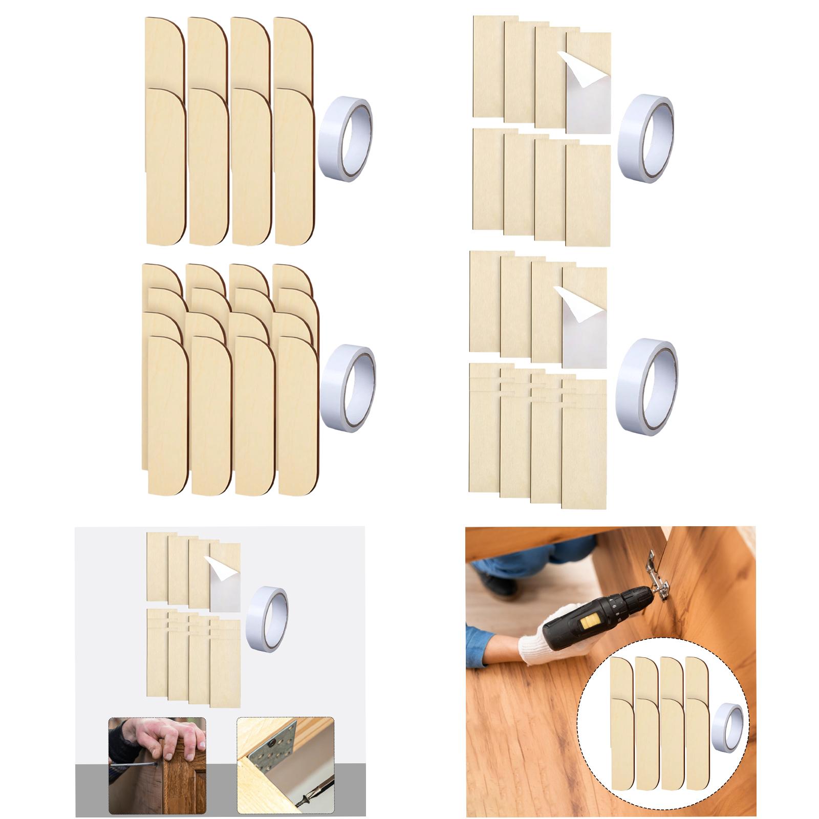 Door Reinforcer Kit - 木製ヒンジ修理パネルキット、粘着テープ付き、キャビネット修理用ドア穴カバー、強化キッチン食器棚ヒンジ