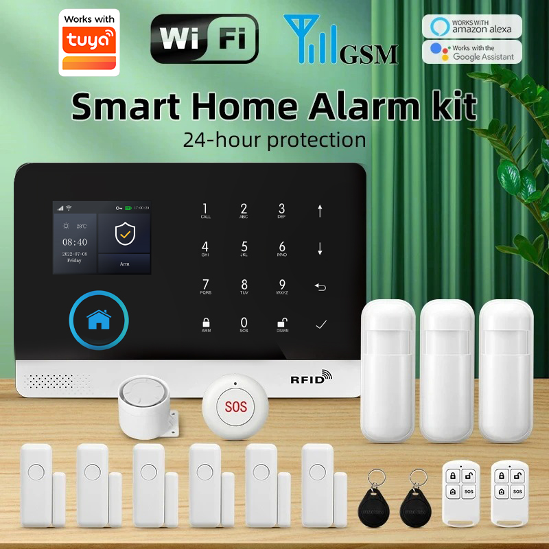 Home Security No Wifi - PGST WIFI GSM スマートホームセキュリティ警報システムはスマートライフアプリと連携し、盗難警報、住宅、オフィス、Alexaリモートコントロールに対応します。