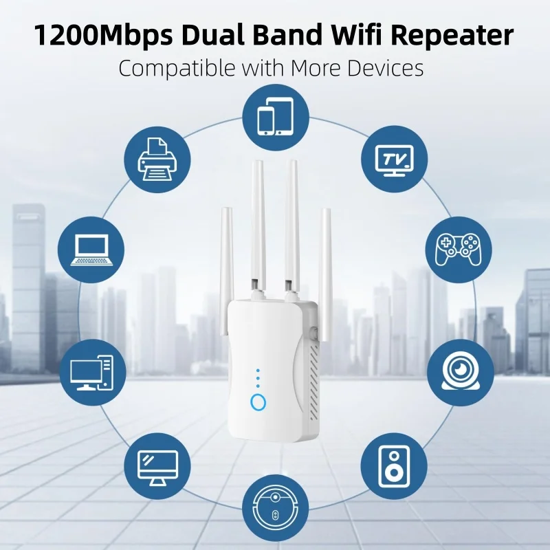 Home Security No Wifi - 1200Mbps デュアルバンド WiFi リピーター ワイヤレス 2.4G