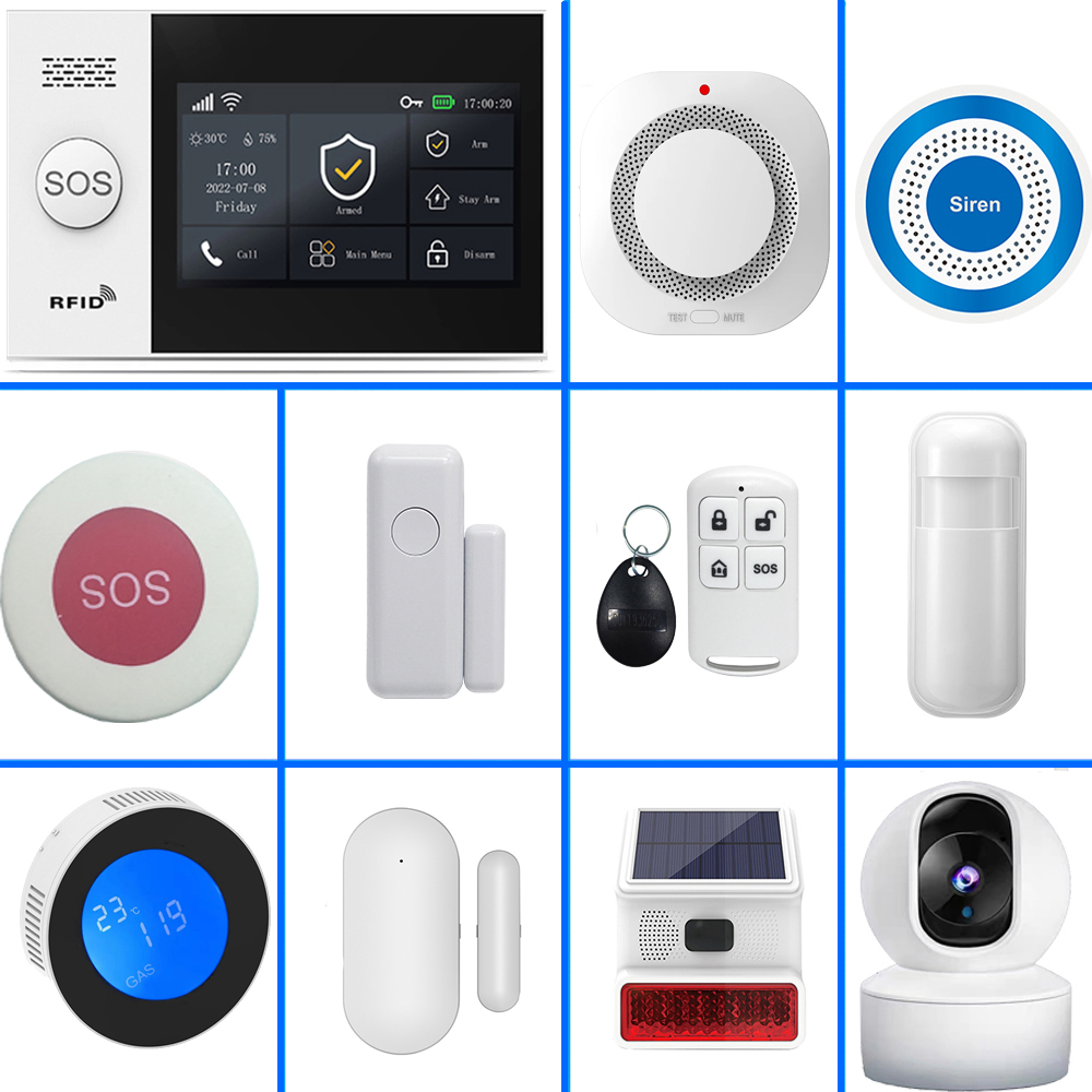 Home Security No Wifi - PGST 4G Tuya スマートホーム警報システム、WiFi 433MHz ワイヤレスホームセキュリティ警報コンビネーションセット