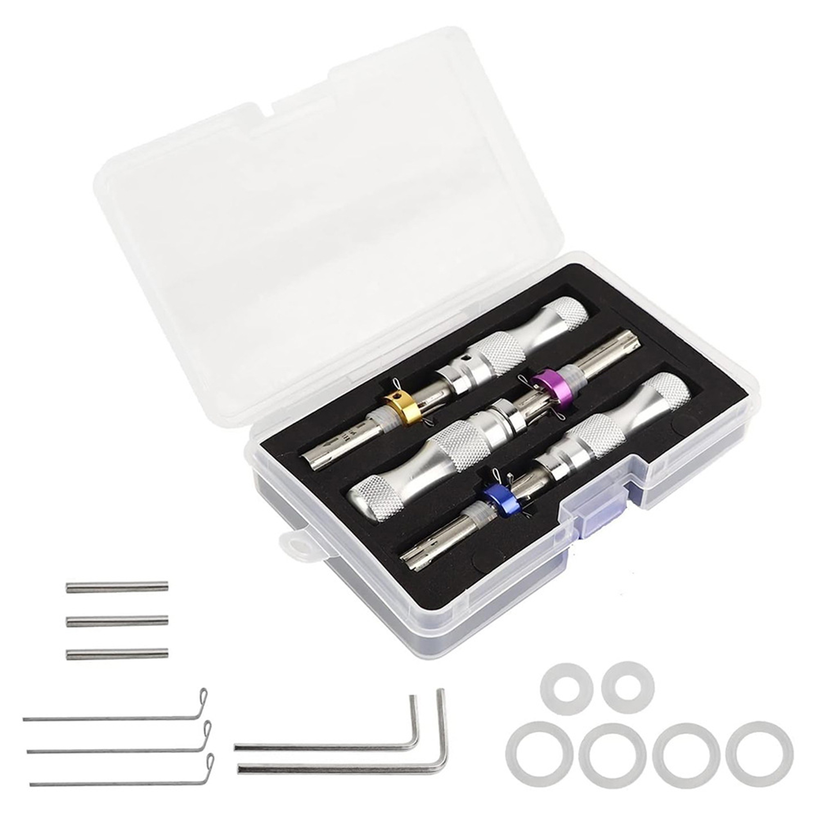Lock Picking Set - 7 ピン管状ロックピックツールキットセットステンレス鋼初心者とプロの鍵屋のための管状ロックをピックするため
