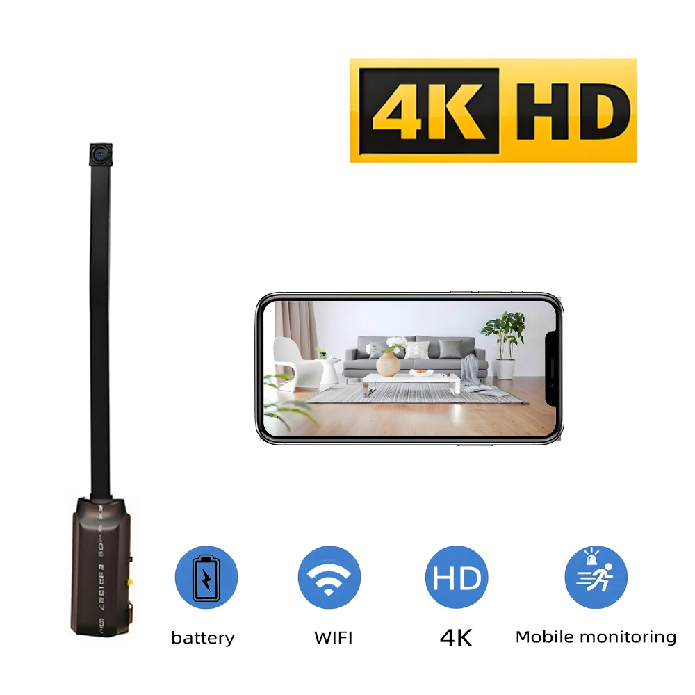 Hidden Camera Clock - アップグレード版、4K HDミニWiFiカメラ、遠隔視聴対応、動体検知、ホームナニースタイルDIYカメラ