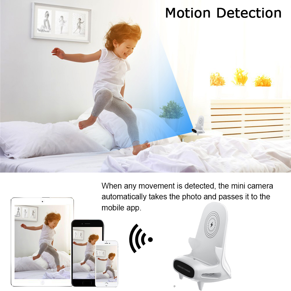 ミニカメラ 1080P HD WiFi リモート視聴、動体検 - Hidden Camera Clock のレビューと価格