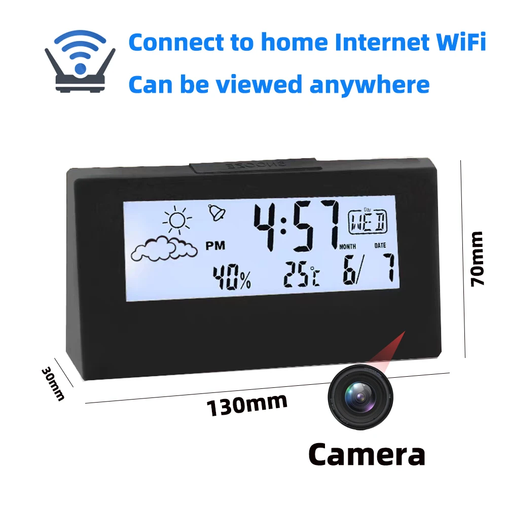 新品4KHDミニクロックカメラ、遠隔視聴、動体検知、ループ録 - Hidden Camera Clock のレビューと価格