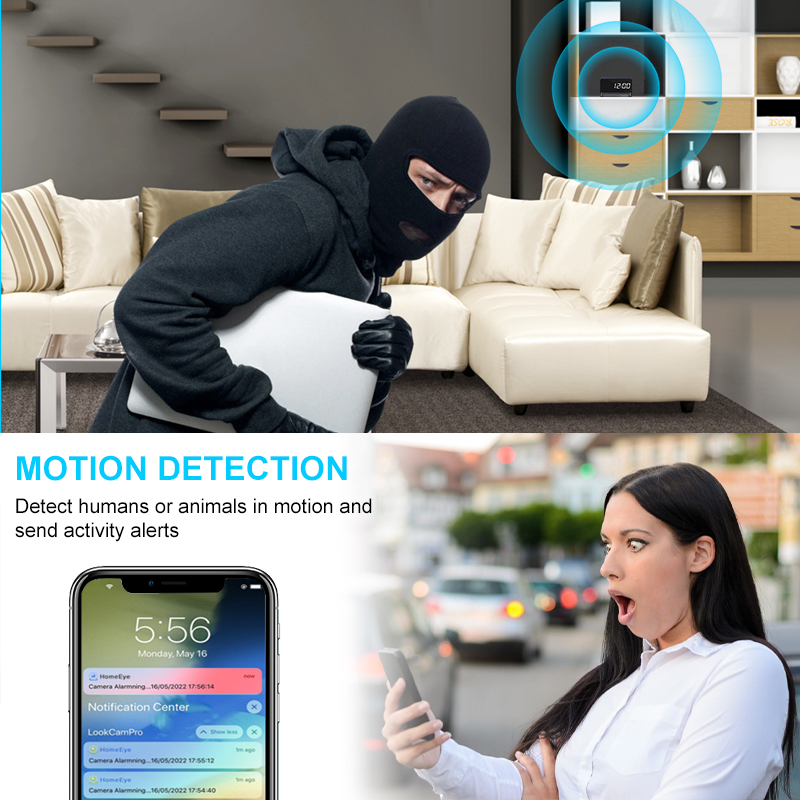 1080pデジタルカメラ,wifi,ミニナイトビジョン,暗視 - Hidden Camera Clock のレビューと価格