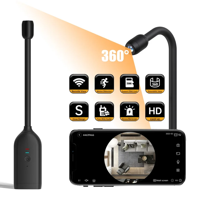 QJ700 ミニWiFiカメラ HD 1080P フレキシブ - Hidden Camera Clock のレビューと価格