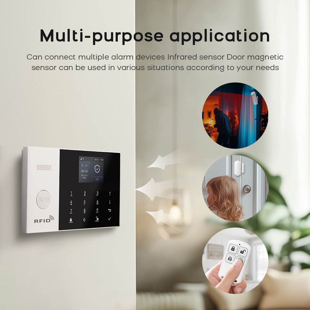 4 グラム警報システムセキュリティホーム WIFI Alar - Home Security No Wifi のレビューと価格