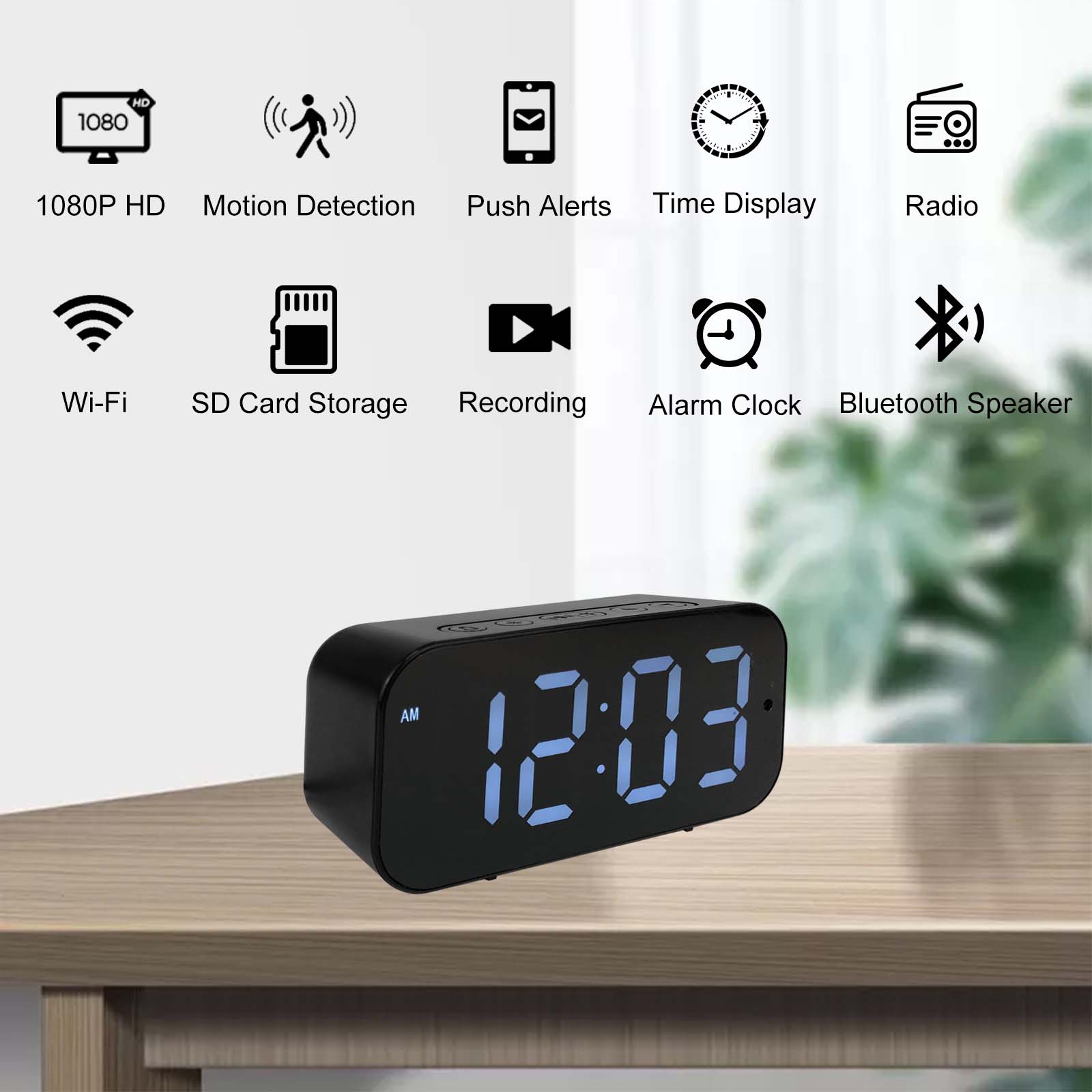 1080P HD、モーション検出、リモート視聴を備えたWi- - Hidden Camera Clock のレビューと価格