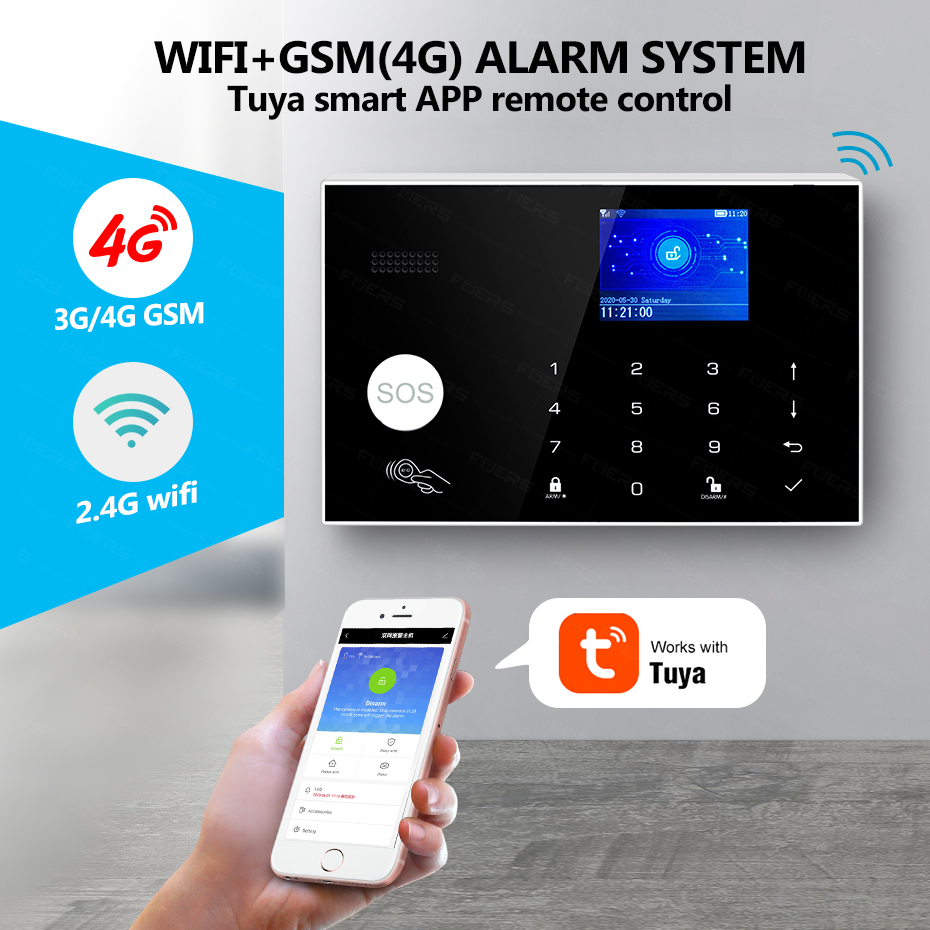 KERUI WiFi+4G ホームアラーム 温度/湿度表示付 - Home Security System のレビューと価格