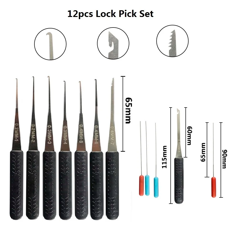 5IN1 壊れたロック取り出しツールセットステンレス鋼複列テ - Lock Picking Set のレビューと価格