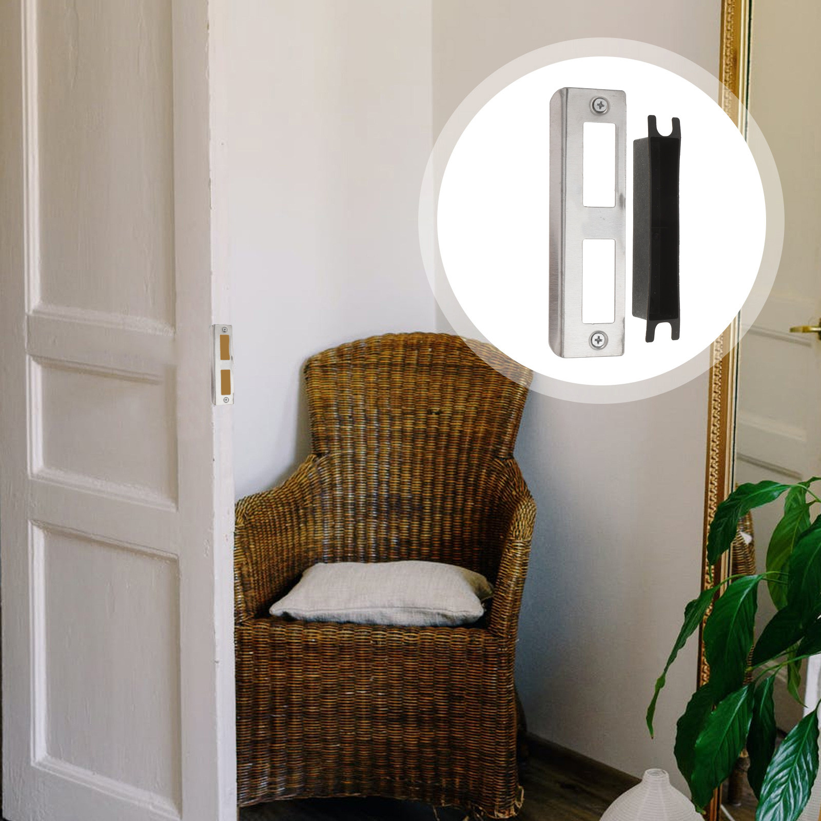 5 個のステンレス鋼ドア穴カバープレートドアストライクプレー - Door Reinforcer Kit のレビューと価格