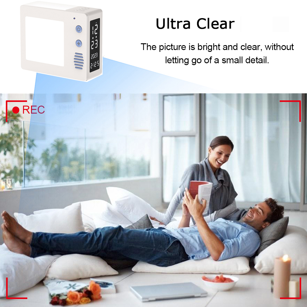 1080P HD4K WiFiミニカメラ LED誘導ライト  - Hidden Camera Clock のレビューと価格