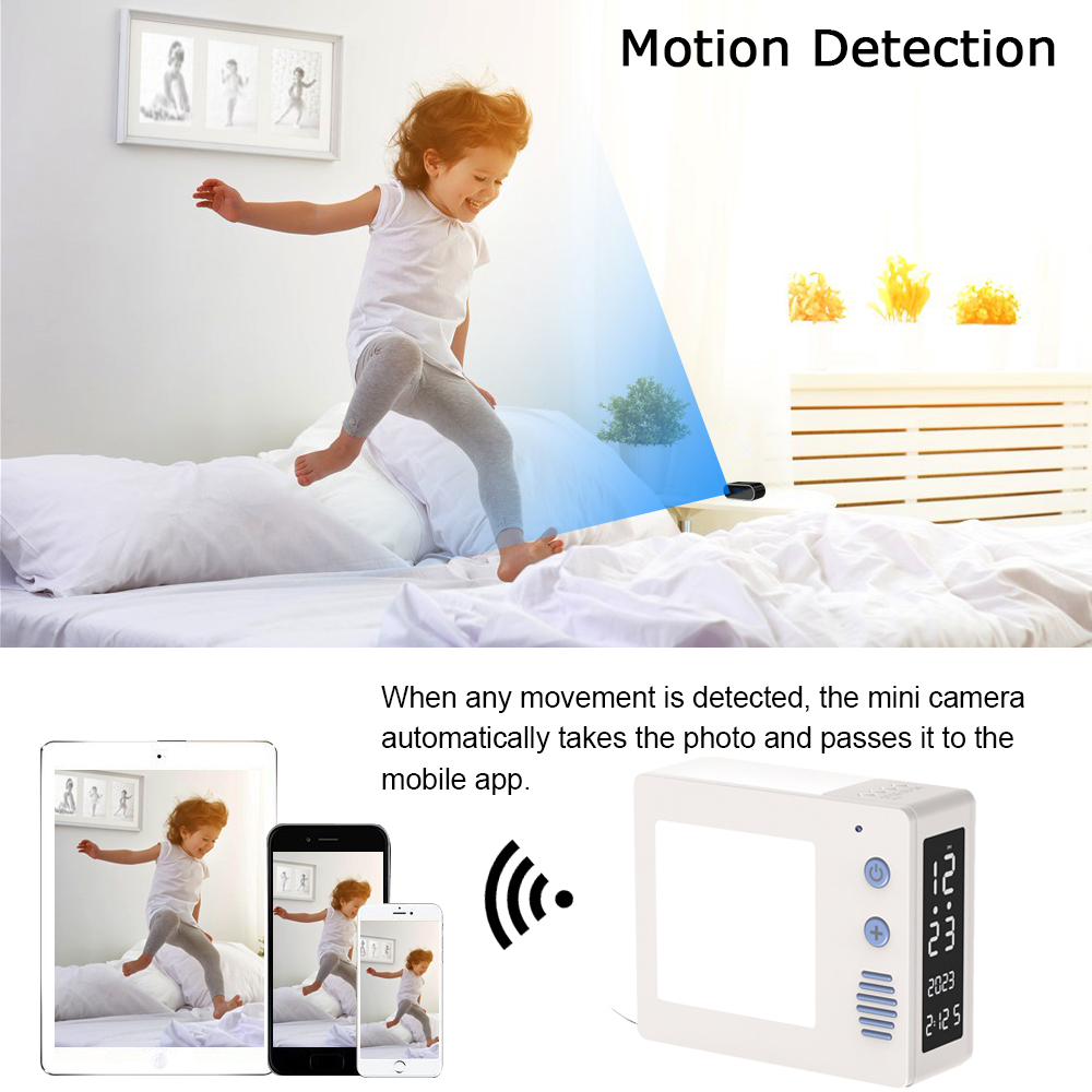 1080P HD4K WiFiミニカメラ LED誘導ライト  - Hidden Camera Clock のレビューと価格