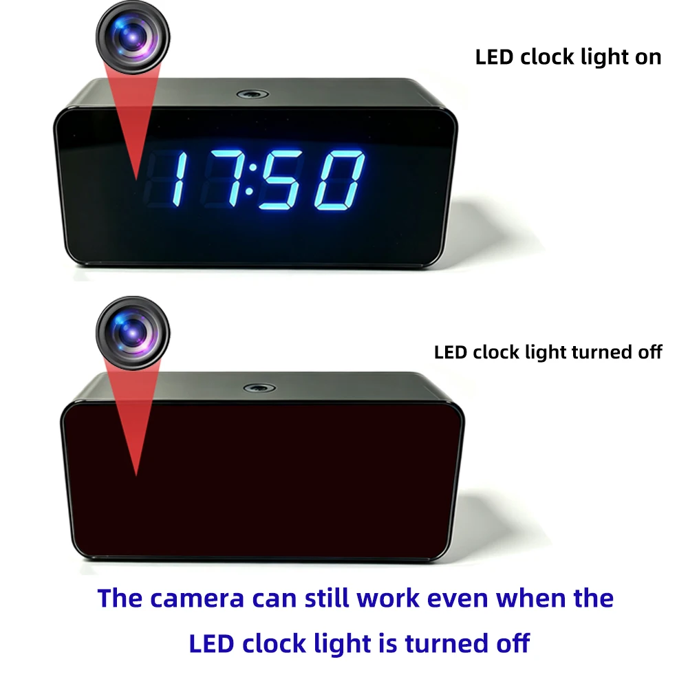 4K HD WiFiミニ時計カメラ、リモート視聴対応、動体検 - Hidden Camera Clock のレビューと価格