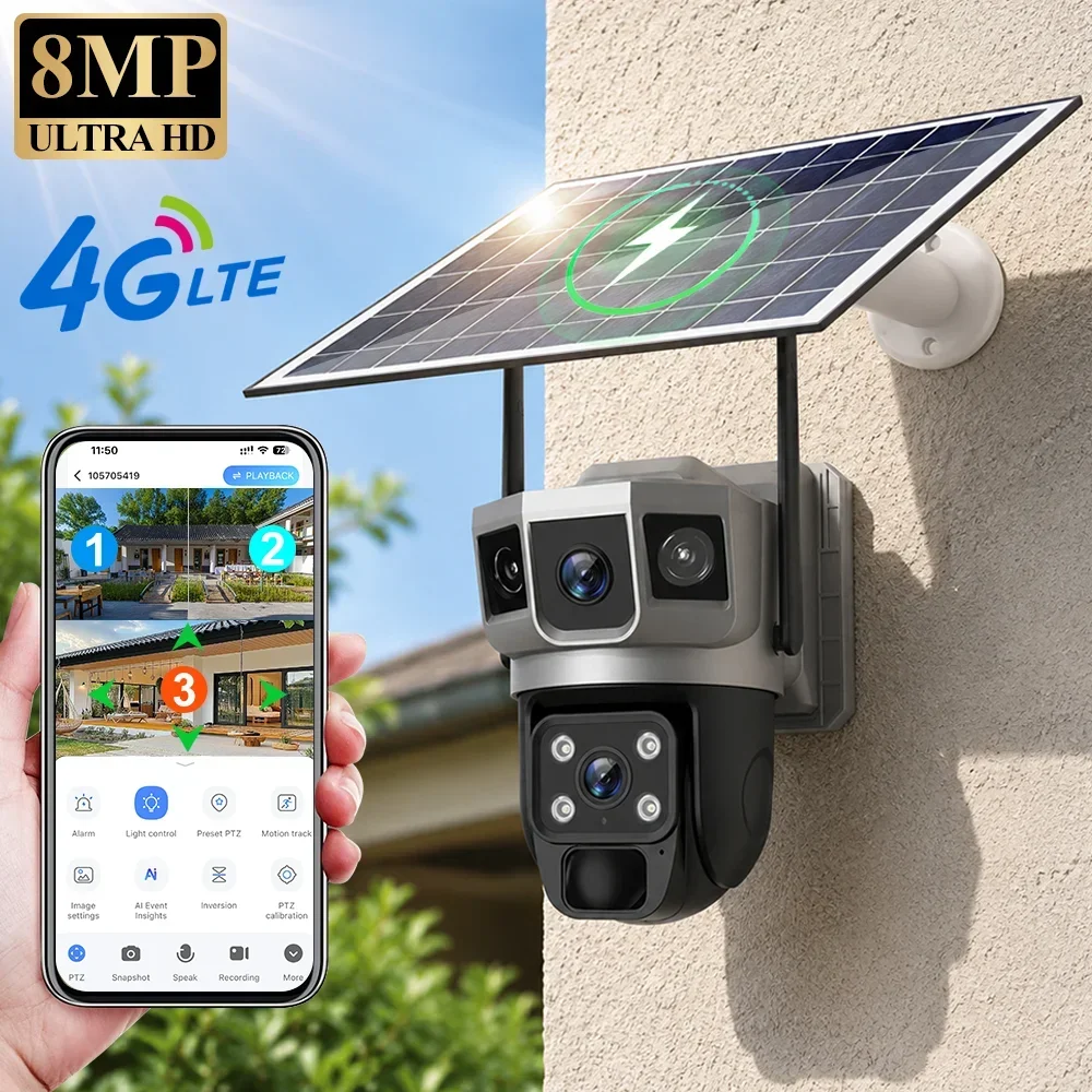 V380 4K 3画面 4Gカメラ ソーラーバッテリー PI - Home Security For Windows のレビューと価格