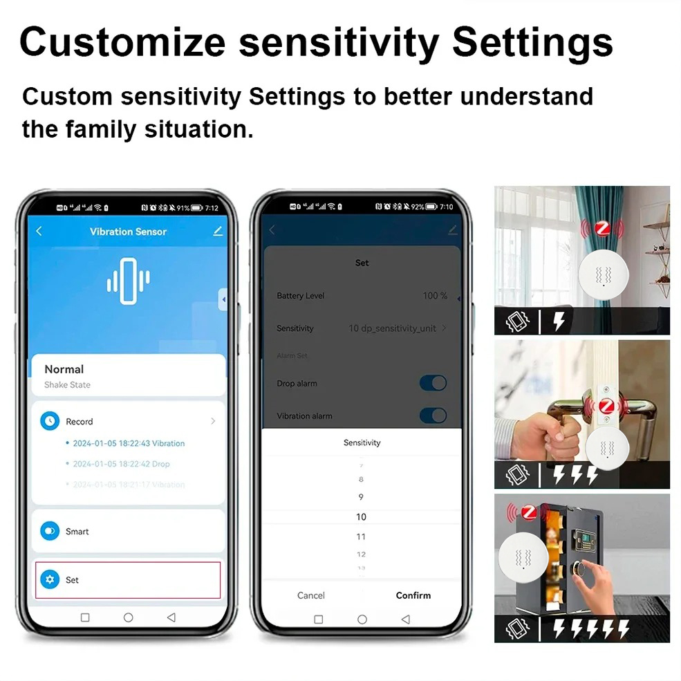 Tuya ZigBee スマート振動＆傾斜センサー ホームセ - Home Security System のレビューと価格