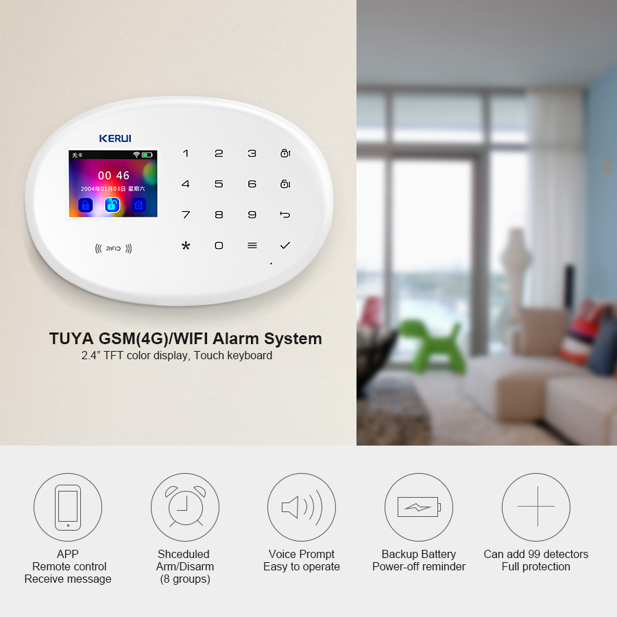 Kerui-コネクテッドアプリケーション,w202,Alex - Home Security No Wifi のレビューと価格