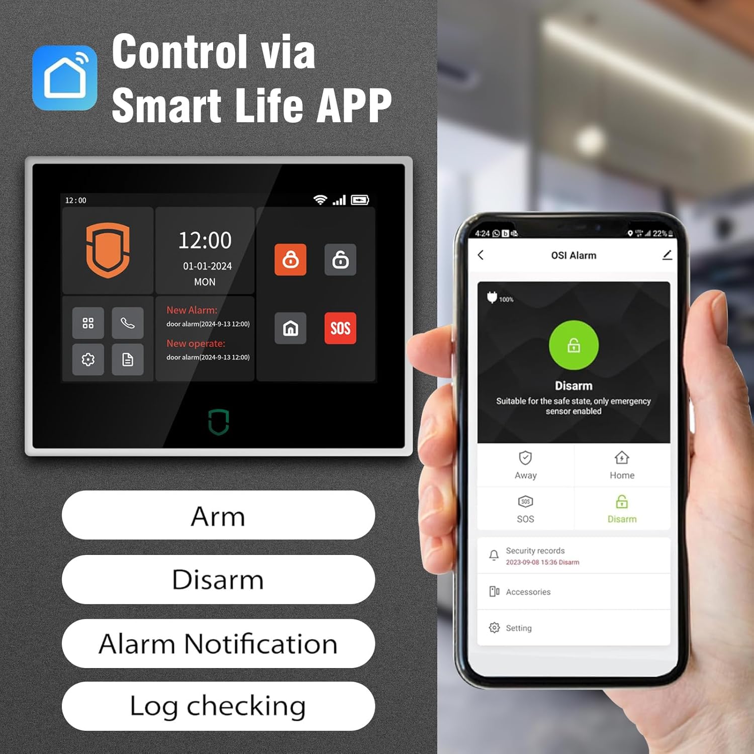 Wolf-Guard 7 インチ タッチ スクリーン WiF - Home Security No Wifi のレビューと価格