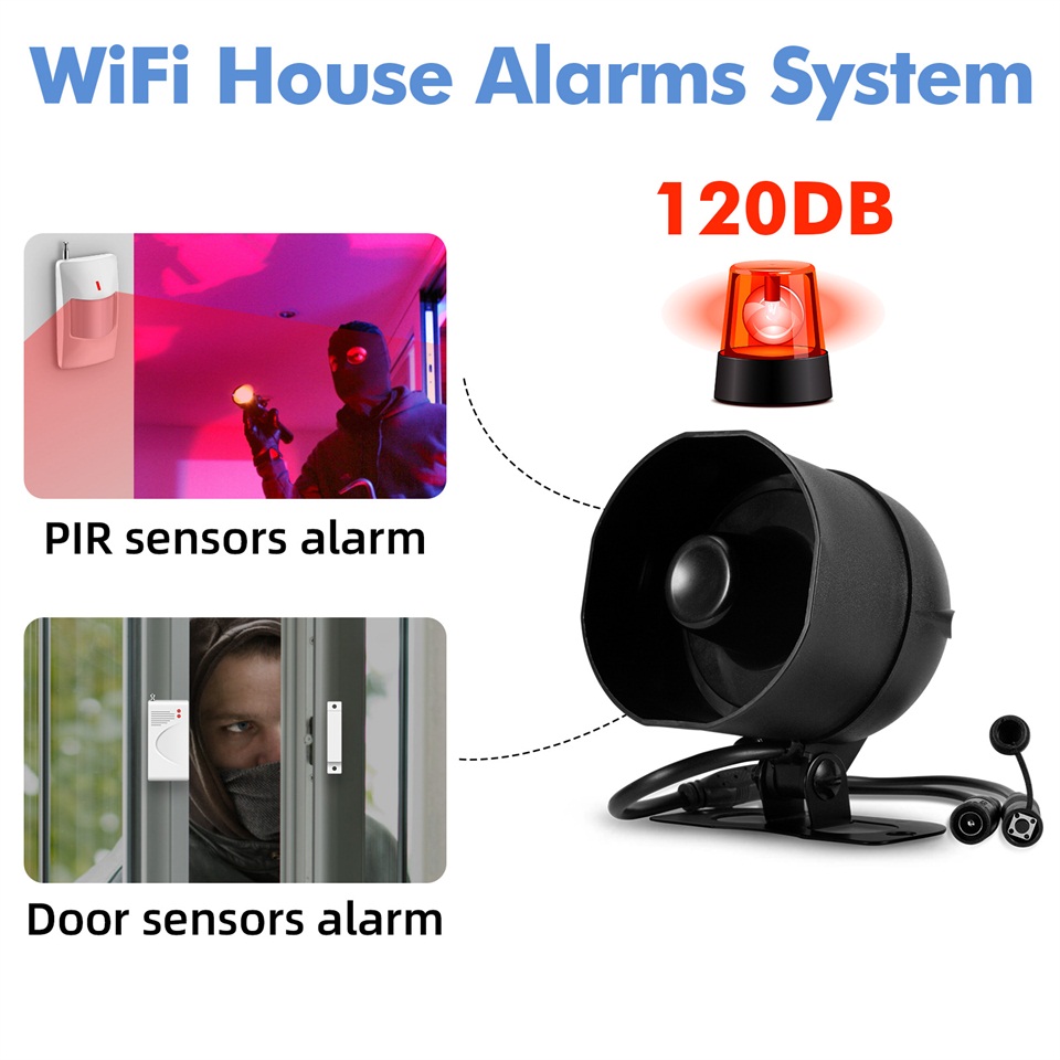 KERUI 120db サイレン警報システム WiFi Tu - Home Security No Wifi のレビューと価格