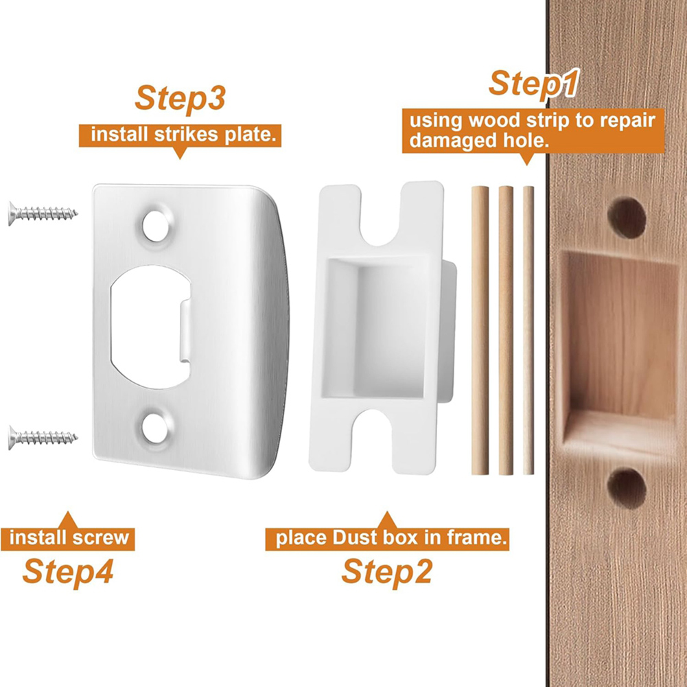 AA81-4 パック ドアラッチストライクプレート-ステンレ - Door Reinforcer Kit のレビューと価格