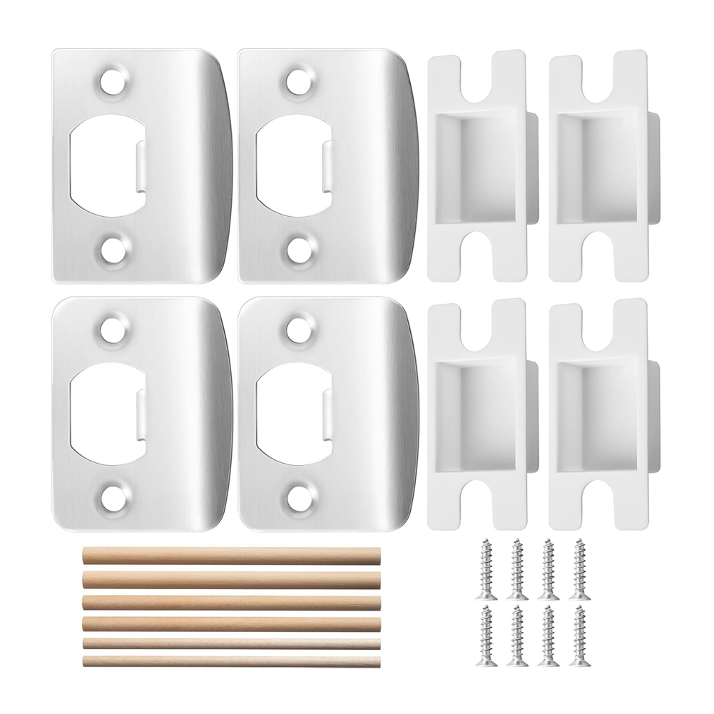 AA81-4 パック ドアラッチストライクプレート-ステンレ - Door Reinforcer Kit のレビューと価格