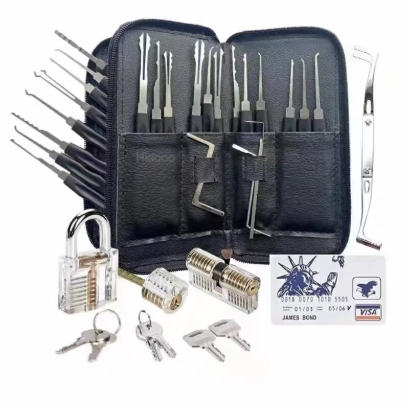 プロフェッショナルロックピックキット透明トレーニングロックロ - Lock Picking Set のレビューと価格
