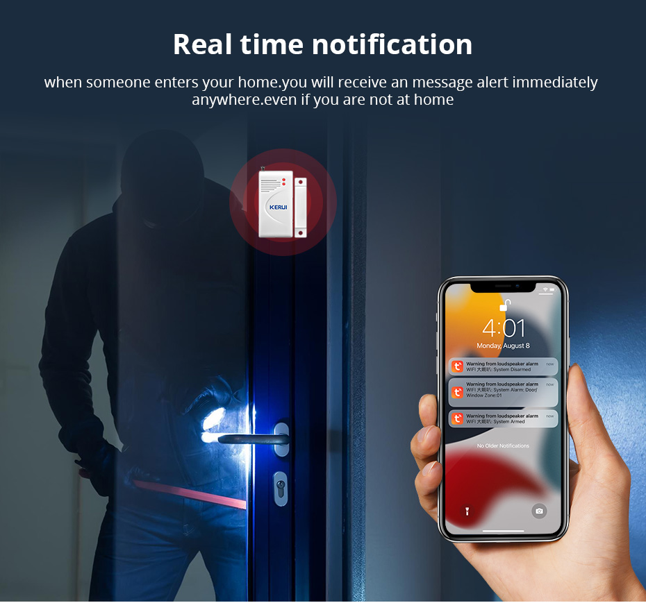 Kerui-家庭用セキュリティ警報システム,Wi-Fi,スピ - Home Security No Wifi のレビューと価格