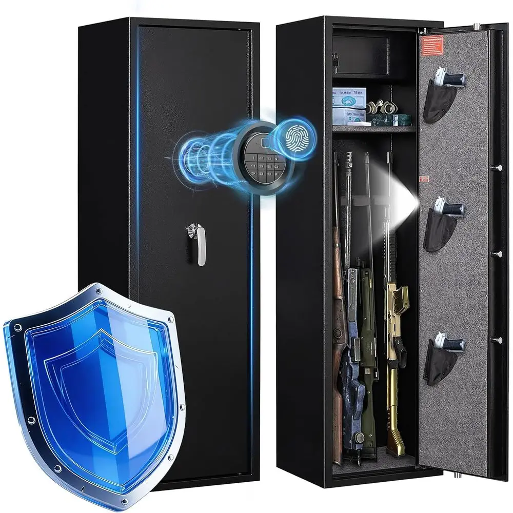 生体認証指紋セーフティボックス - 8～10丁の銃とピストル - Home Security Safe のレビューと価格