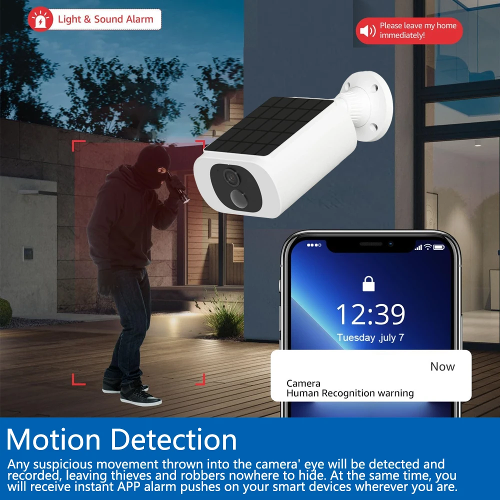 Tuya 5MP ソーラーセキュリティカメラワイヤレス屋外  - Home Security No Wifi のレビューと価格