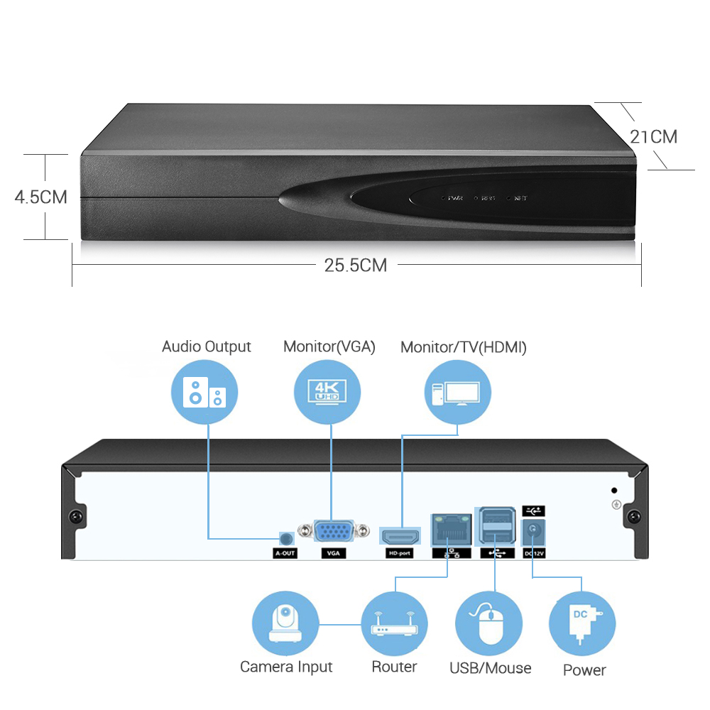 4K ONVIF CCTV NVR 36CH/16CH/10 - Home Security System のレビューと価格