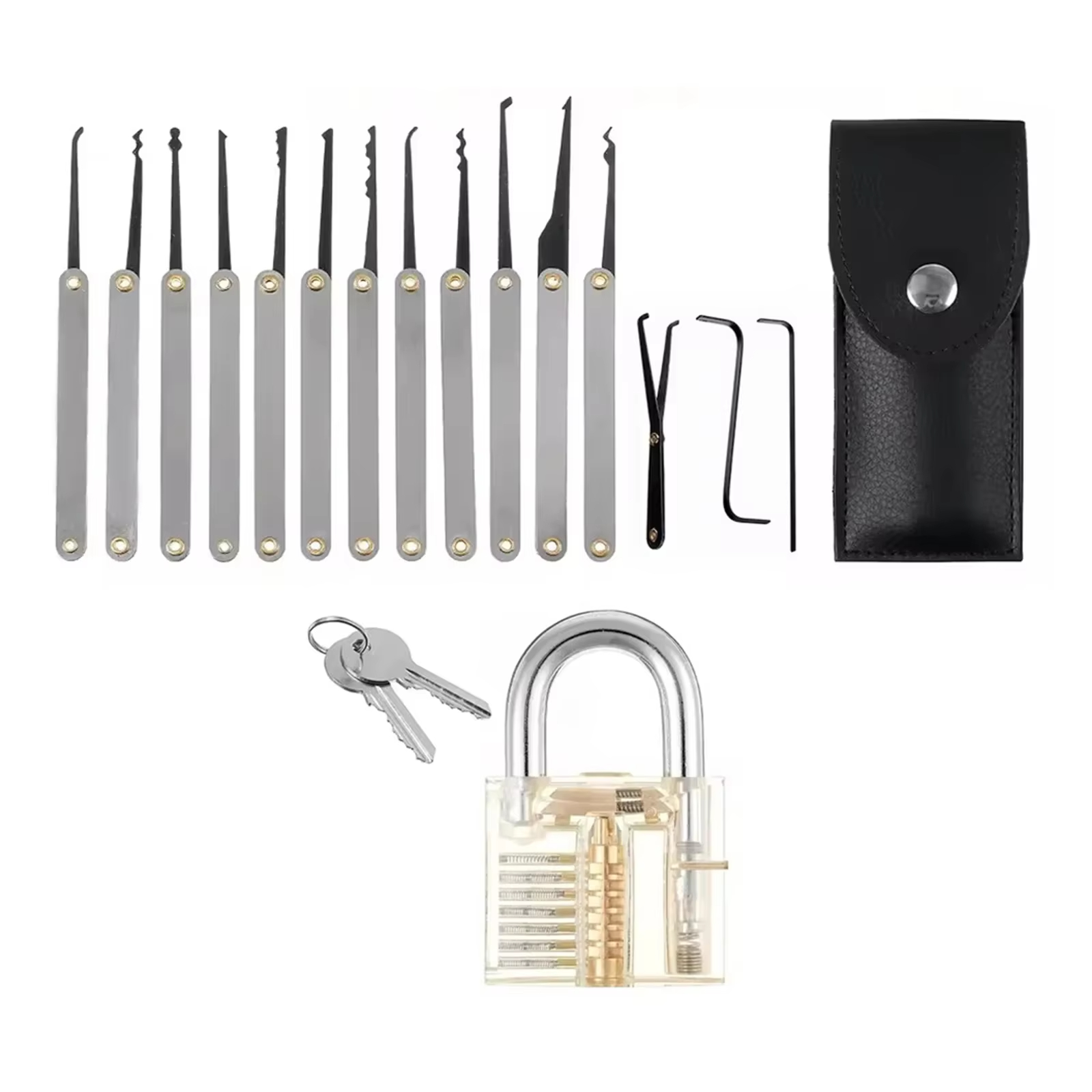 15個入りキット 多機能ツール ポータブル 車の鍵開けキット - Lock Picking Set のレビューと価格