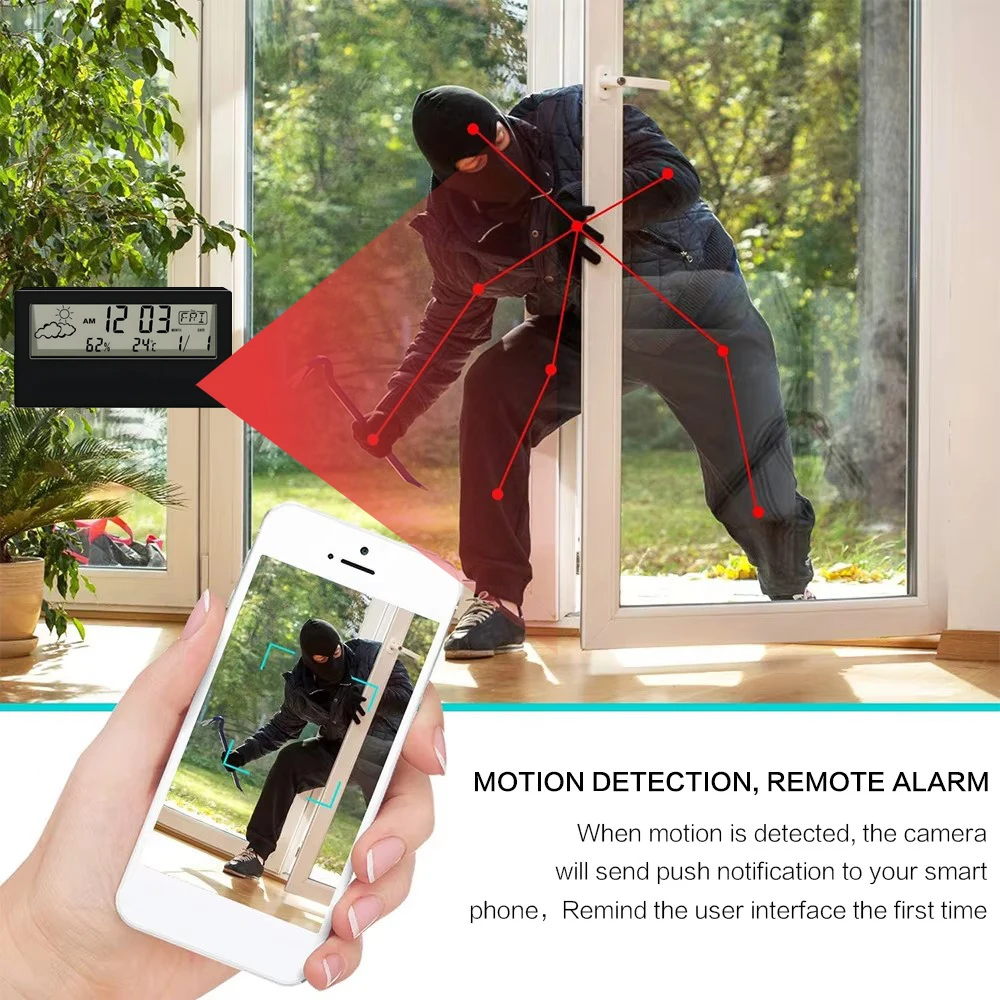 HD 4K新型ミニWiFiカメラ、遠隔視聴、動体検知、ループ - Hidden Camera Clock のレビューと価格