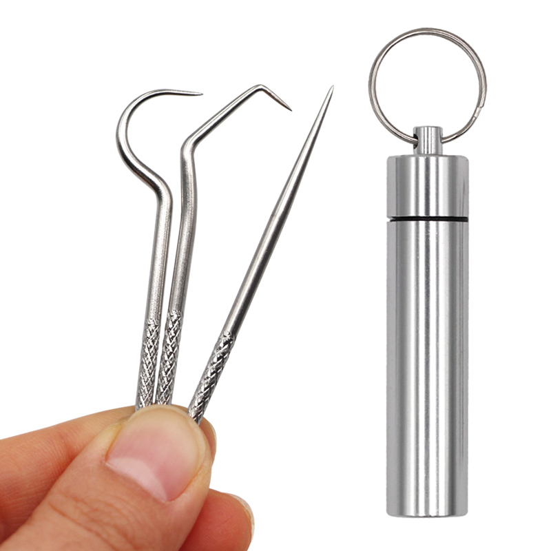 1 セットステンレス鋼つまようじセット歯フロス再利用可能なつ - Lock Picking Set のレビューと価格